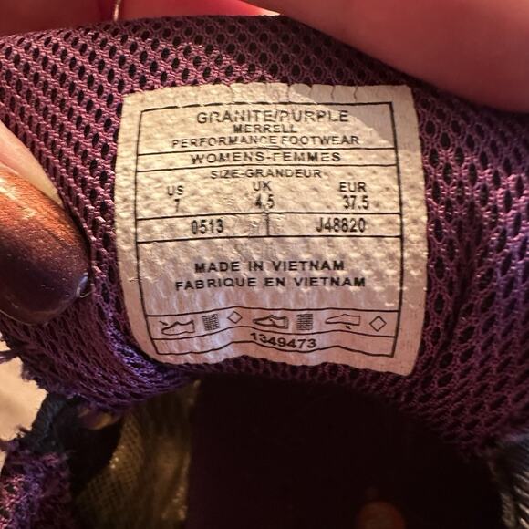 Merrell Mix Master Move Glide Trail Running Shoes Womens SZ 7 Granite Purple - Picture 6 of 9